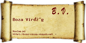 Boza Virág névjegykártya